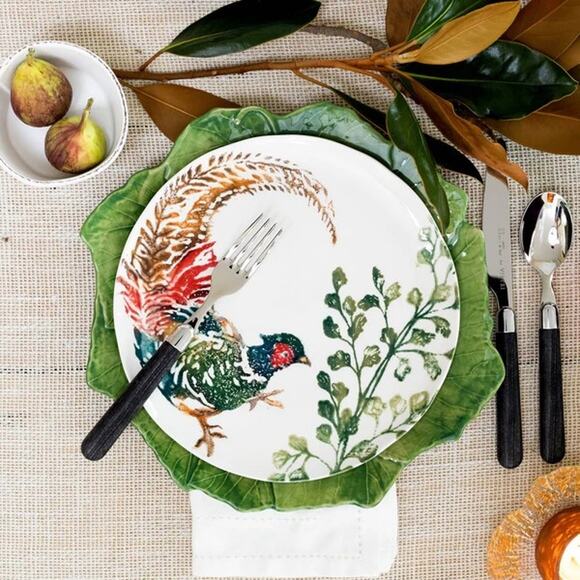 Vietri Fauna Pheasant Ceramic Salad Plates 9in Set of 4 Limited Edition New - Picture 7 of 14